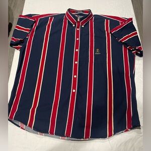 Chaps Ralph Lauren Vintage Men’s  Striped Short Sleeve Casual Shirt Size XL